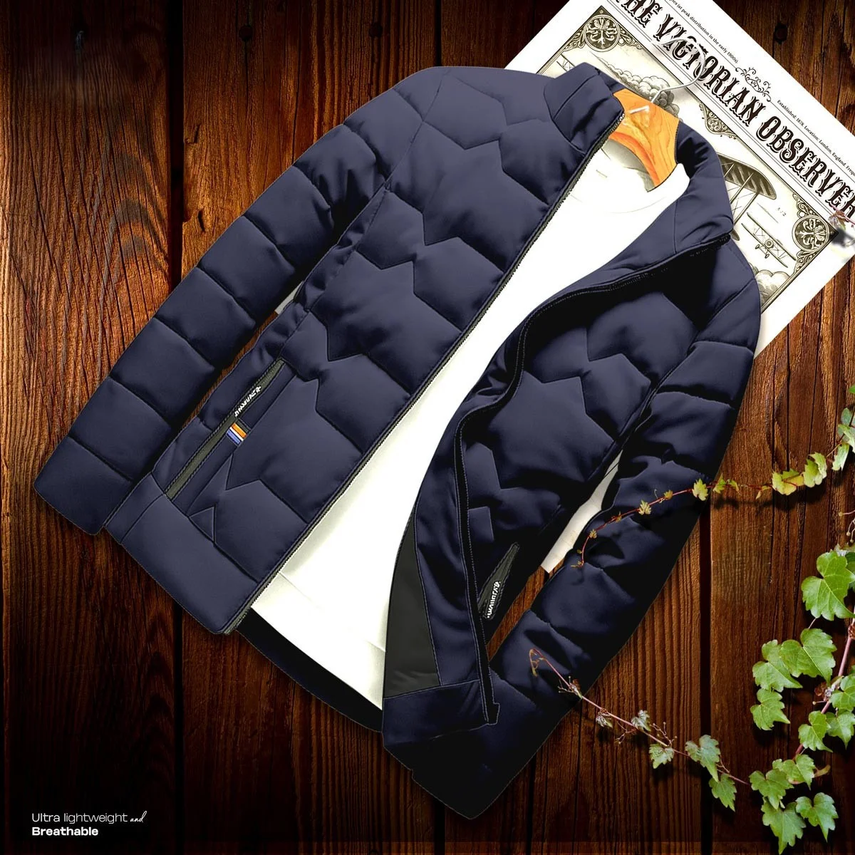 Light Navy High-Quality Padding Jacket for Winter