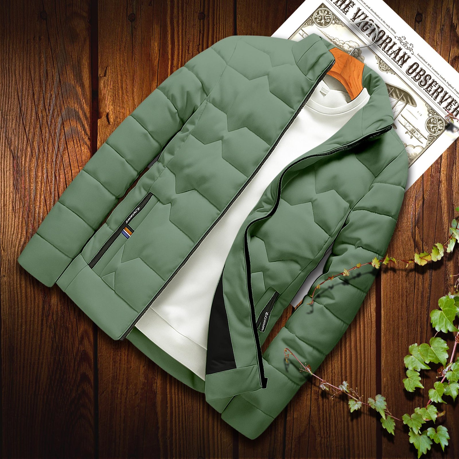 Olive Color High-Quality Padding Jacket for Winter