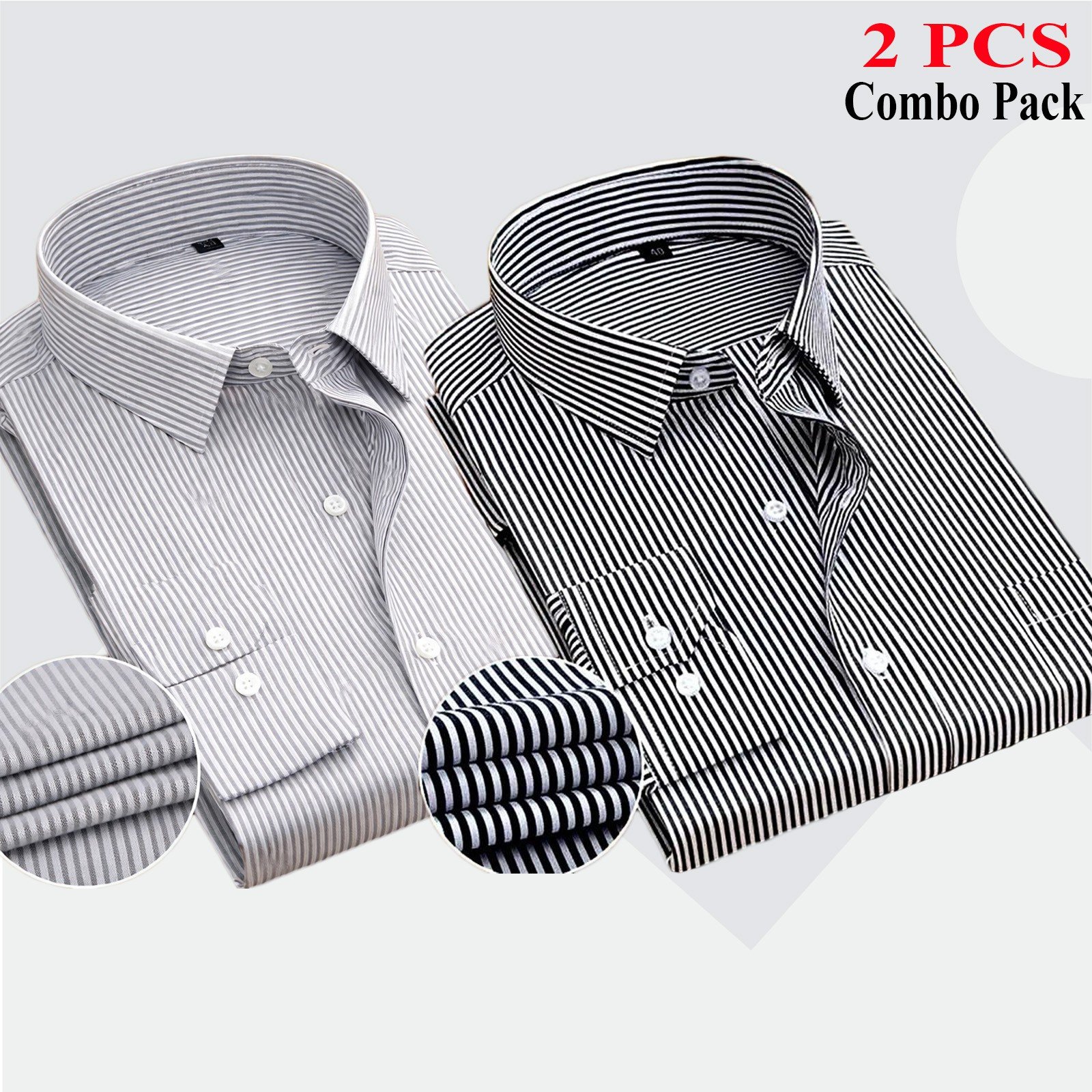 2 Pes Combo Premium Quality Stripe Shirt For Men