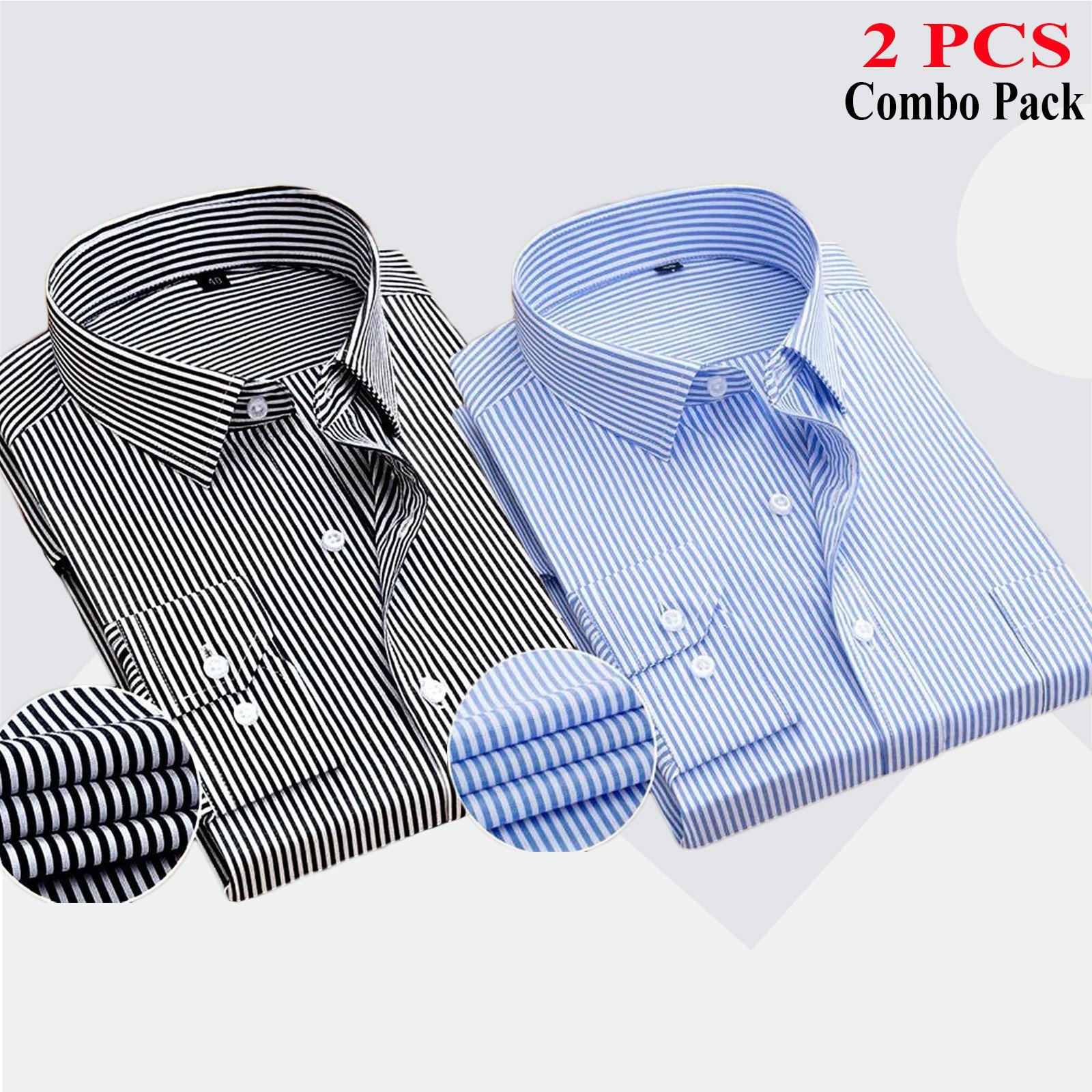 2 Pes Combo Premium Quality Stripe Shirt For Men3