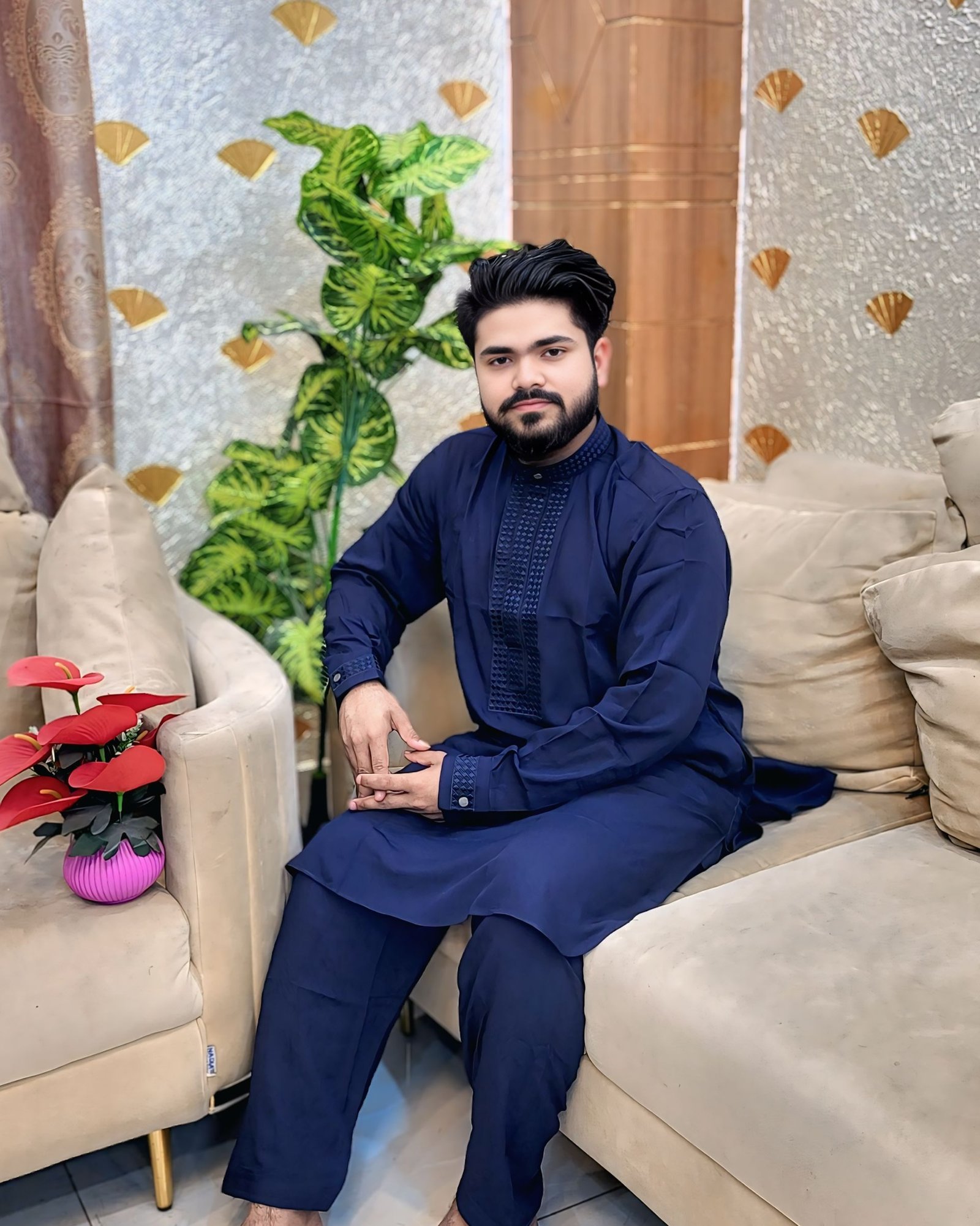 Special Men’s Solid Color Kabli Set Panjabi