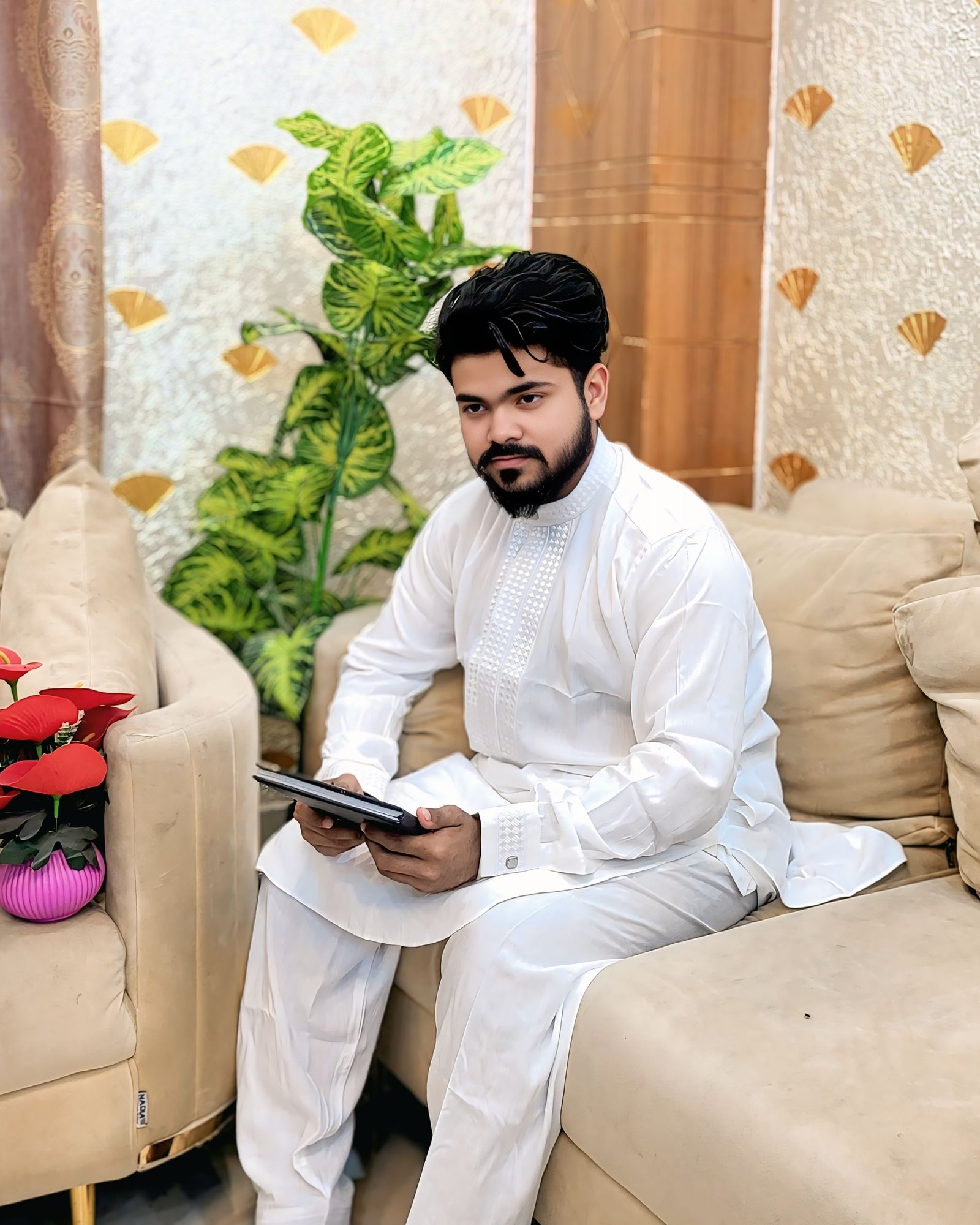 Special Men’s Solid Color Kabli Set Panjabi