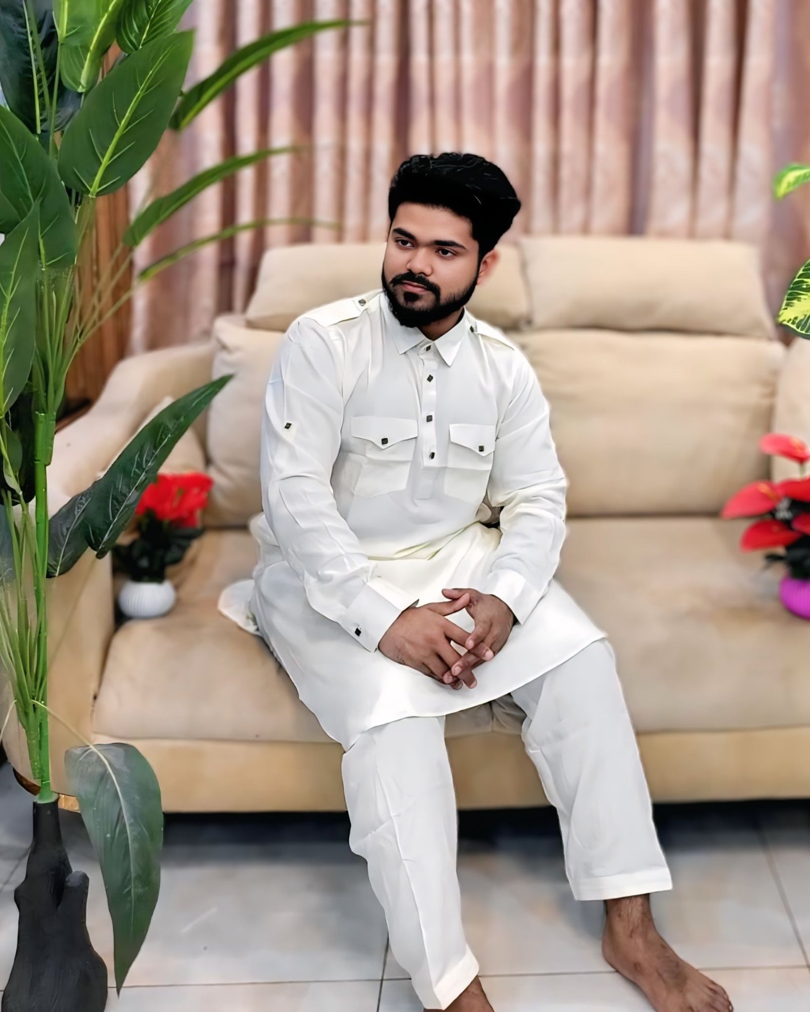 Special Men’s Solid Color Kabli Set Panjabi7