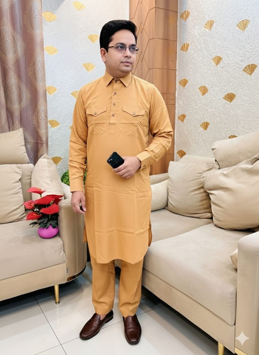 Special Men’s Solid Color Kabli Set Panjabi9